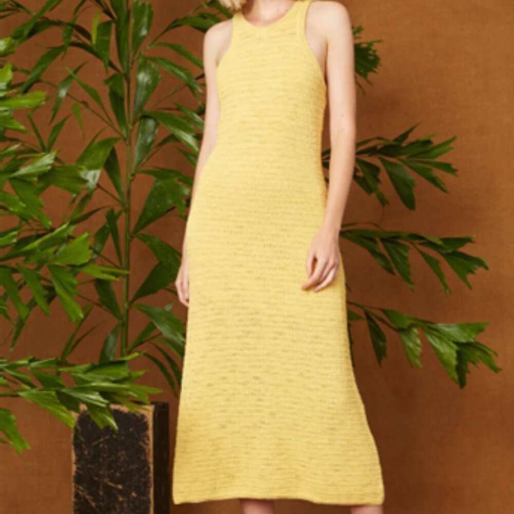 NWT - LUXELY "Sky" Racerback Knit Dress In Raffia - Size Large - GAWJUS!!! - Picture 5 of 6